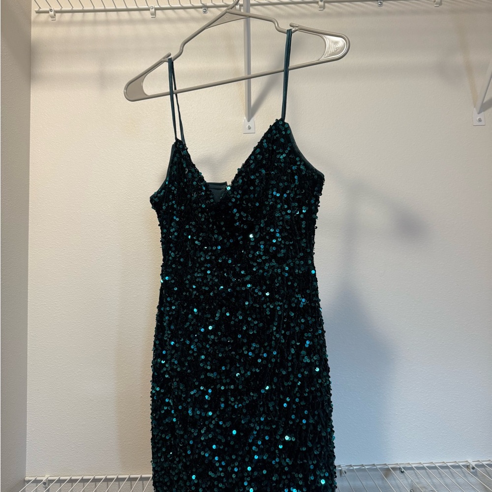 Emerald Velvet &Sequin Dress